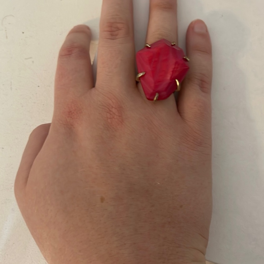 Kendra Scott statement ring - red; some wear on the bottom of the ring